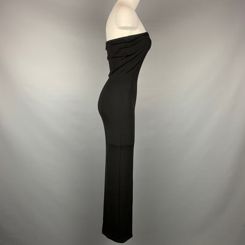 ZAMASPORT for GUCCI Size 2 Black Rayon Strapless Long Dress
