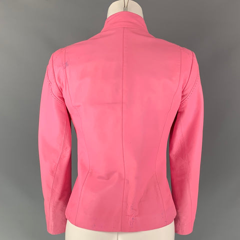 Vintage VERSUS by GIANNI VERSACE Size 4 Pink Leather Jacket