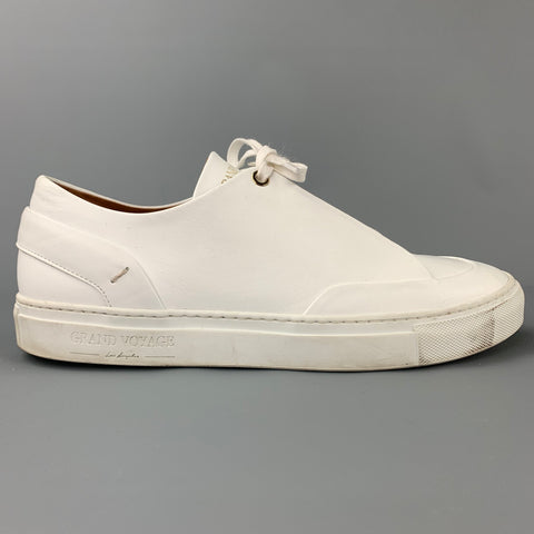 GRAND VOYAGE Size 8.5 White Leather Lace Up Sneakers