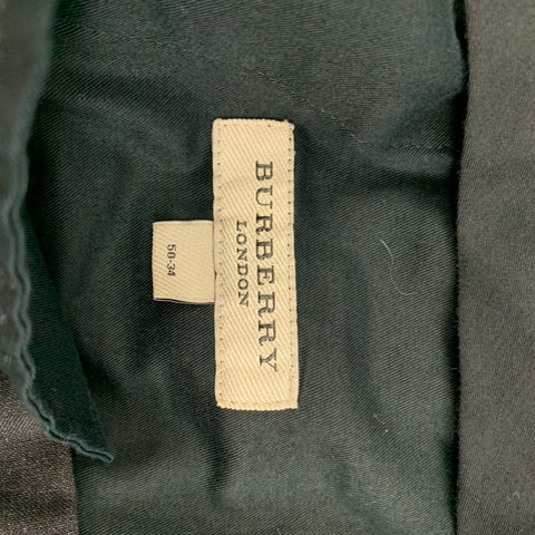BURBERRY LONDON Size 34 Charcoal Virgin Wool Flat Front Dress Pants