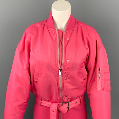 OPENING CEREMONY Size XS Pink Nylon Belted Bomber Jacket