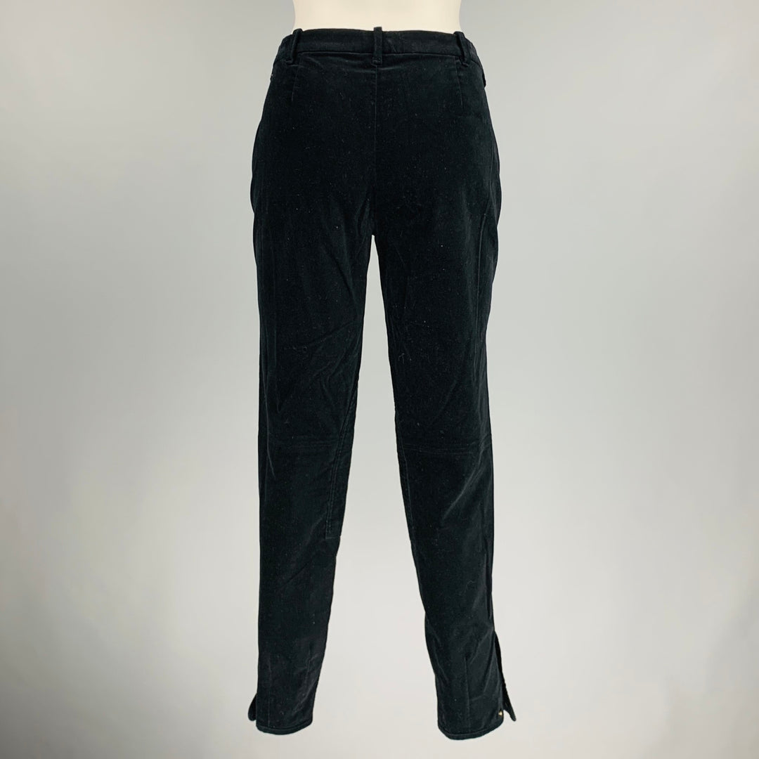 RALPH LAUREN Size 8 Black Cotton Elastane Casual Pants