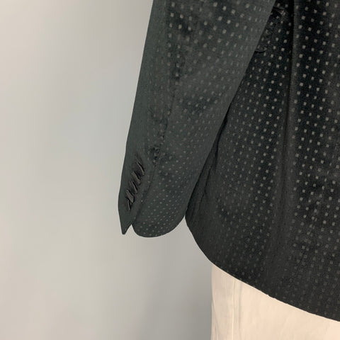 GUCCI Size 44 Black Dots Cotton Notch Lapel Sport Coat