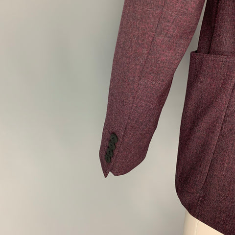 EMPORIO ARMANI Size 40 Purple Heather Wool Sport Coat