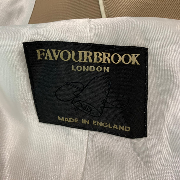 FAVOURBROOK Size 48 Khaki White Solid Wool Double Breasted Vest