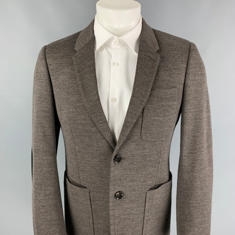 BURBERRY LONDON Taille 38 Manteau de sport en mélange de coton tricoté noir taupe