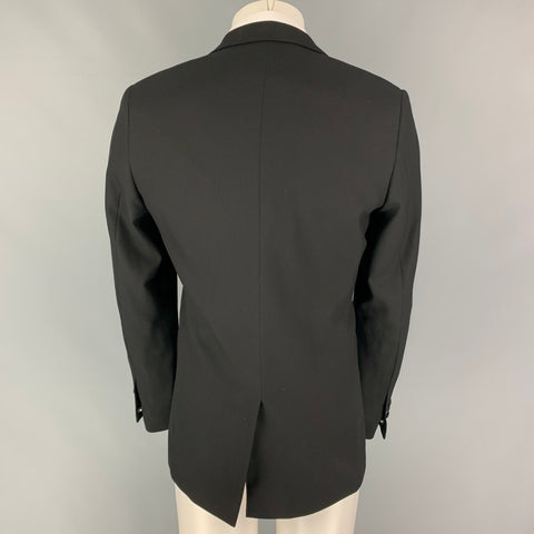 SANDRO Size 40 Black Wool Tuxedo Sport Coat