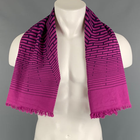 SALVOR Fuschia Purple Geometric Scarf