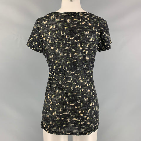 PROENZA SCHOULER Size XS Grey &  Olive Cotton Marbled T-Shirt