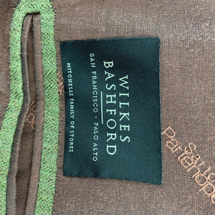 SARTORIA PARTENOPEA Size 40 Olive Woven Linen / Wool Notch Lapel Sport Coat