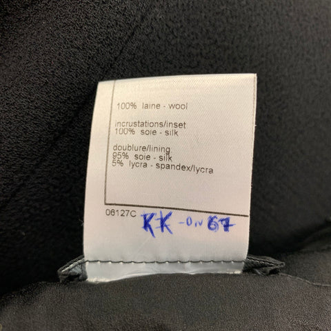 CHANEL Size 10 Black Wool A-Line Skirt