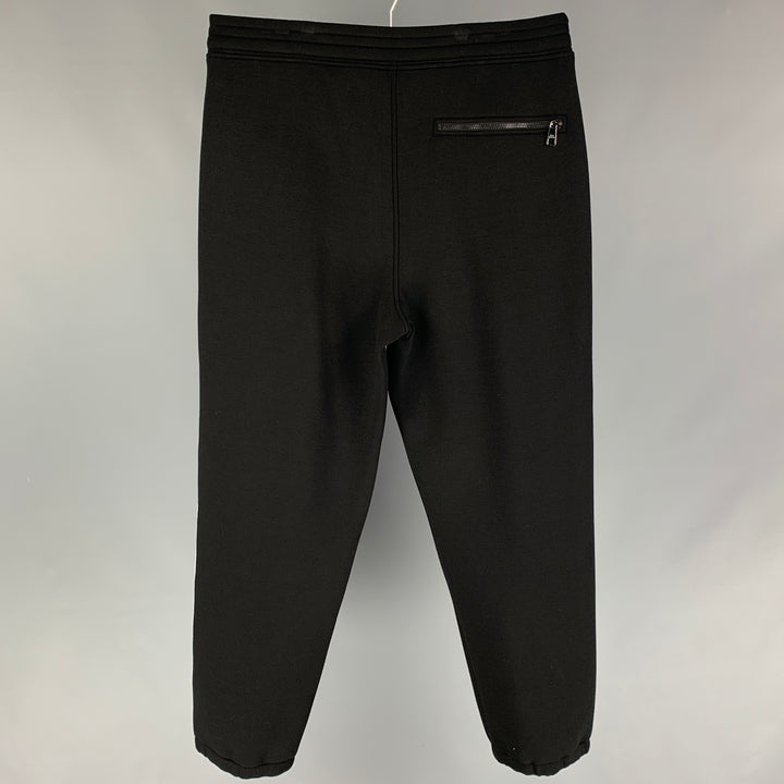 NEIL BARRETT Size XL Black White Stripe Viscose Casual Pants