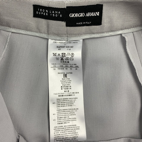GIORGIO ARMANI Size 14 Grey Virgin Wool Pleated Dress Pants