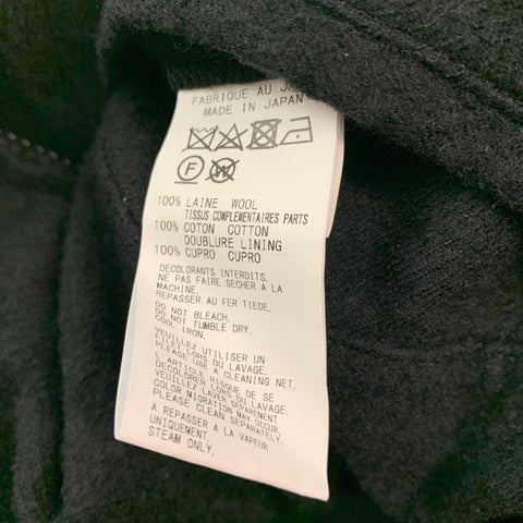 YOHJI YAMAMOTO Size L Black Wool Zip Up Jacket