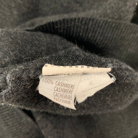 BRUNELLO CUCINELLI Size S Charcoal Cashmere V-Neck Sweater