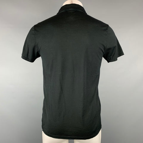 DANIELE FIESOLI Size M Black Cotton Short Sleeve Polo