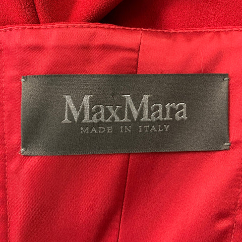 MAX MARA Size 12 Solid Red Triacetate Blend Dress