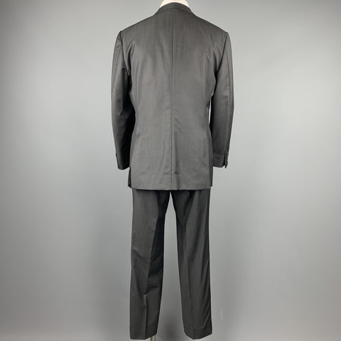 Z ZEGNA Size 44 Regular Charcoal Wool / Mohair Notch Lapel Suit