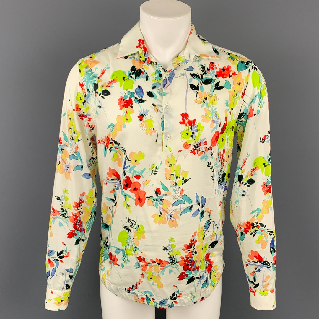 BARENA Size XS Multi-Color Print Cotton Pop-Over Long Sleeve Shirt