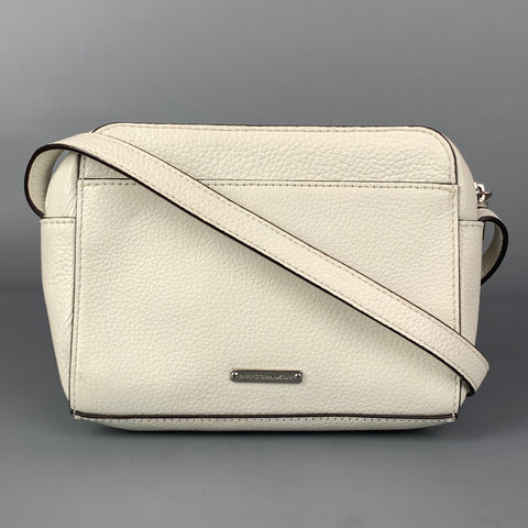 REBECCA MINKOFF White & Black Leather Cross Body Bag