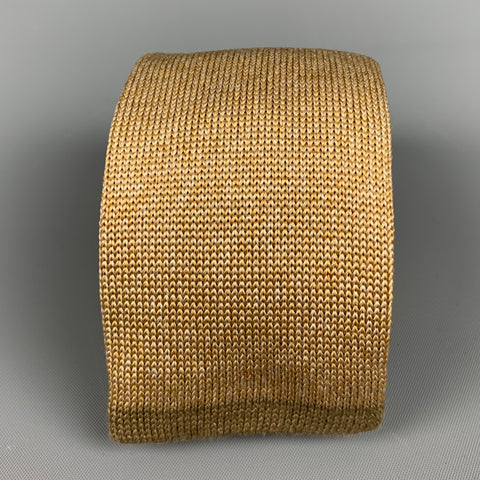 Cravate en soie tricotée jaune VINTAGE