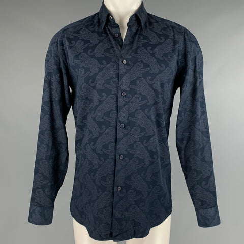 TED BAKER Size M Navy Grey Jaguars Cotton Long Sleeve Shirt