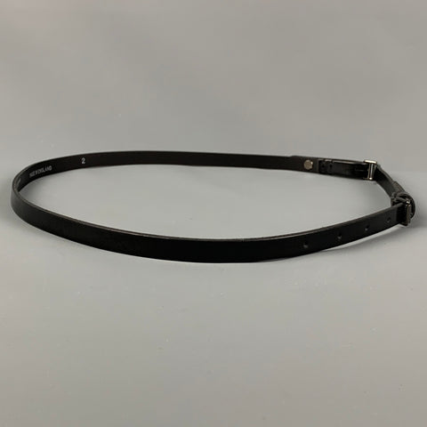 BURBERRY Size 2 Black Leather Skinny Belt