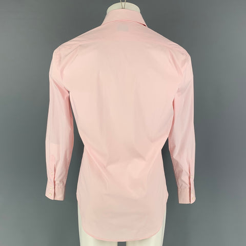 MICHAEL BASTIAN for BARNEY'S NEW YORK Size M Pink White Stripe Cotton Blend Long Sleeve Shirt
