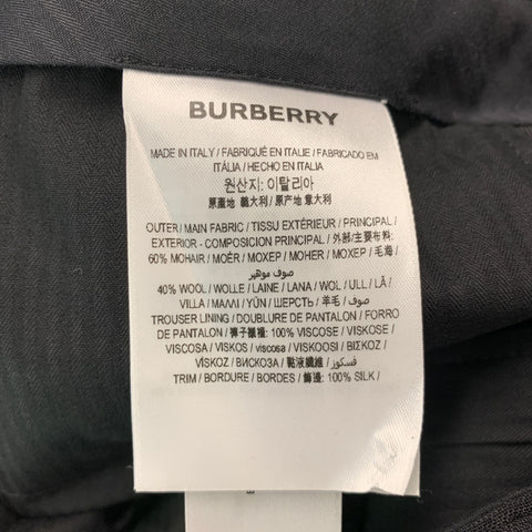 BURBERRY Size 32 Black Embellishment Wool  Mohair Tuxedo Dress Pants