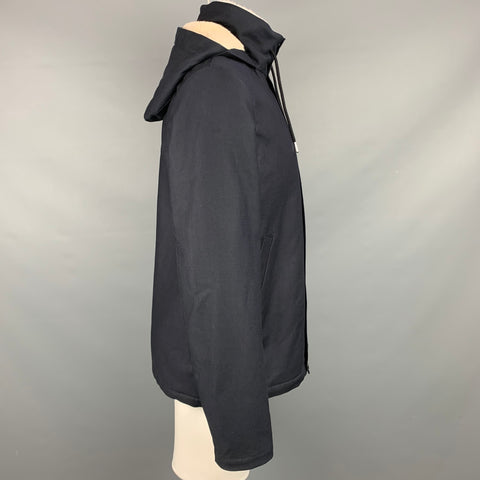 SANDRO Size M Marine Navy Cotton Hooded Parka Deck Jacket