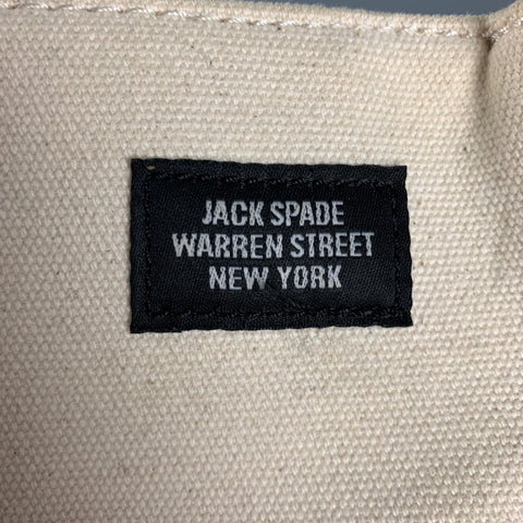 JACK SPADE Cream Navy Color Block Canvas Coated Tote Bags