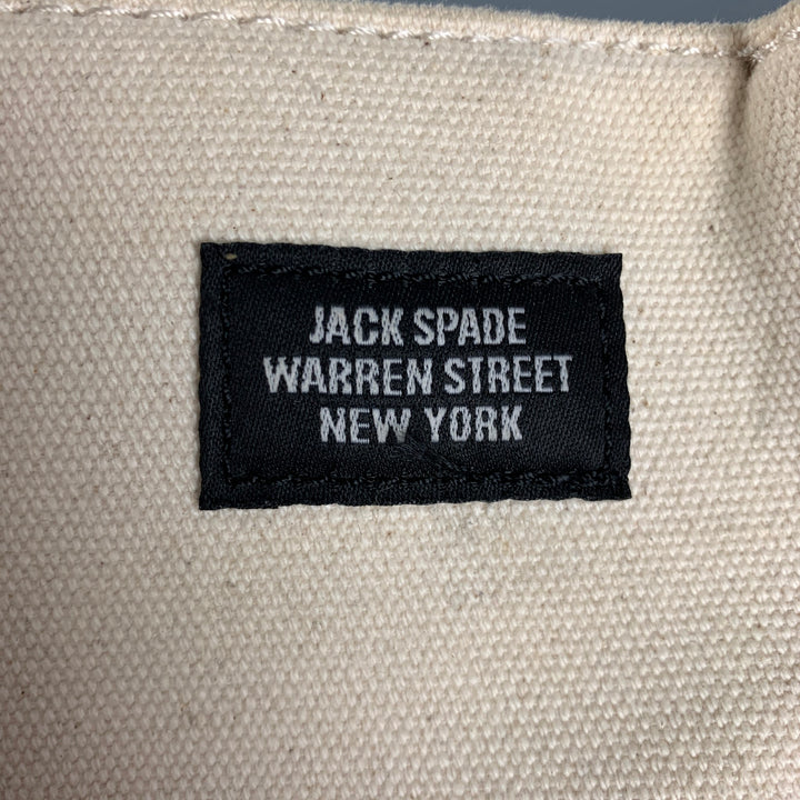 JACK SPADE Cream Navy Color Block Canvas Coated Tote Bags