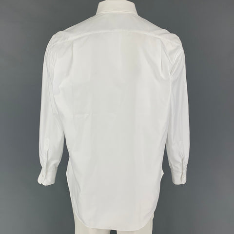 CUSTOM MADE Size M White One Pocket Long Sleeve Shirt