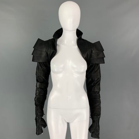GELAREH Size S Black Goat Skin Shoulder Jacket