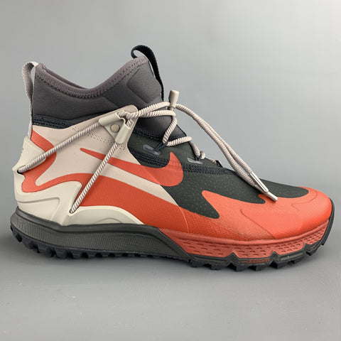 Zapatillas NIKE talla 9 grises y rojas de dos tonos con caña alta Terra Sertig