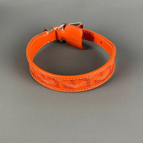 GOYARD Dog Collar Orange Monogram Coated Canvas Leather Goods