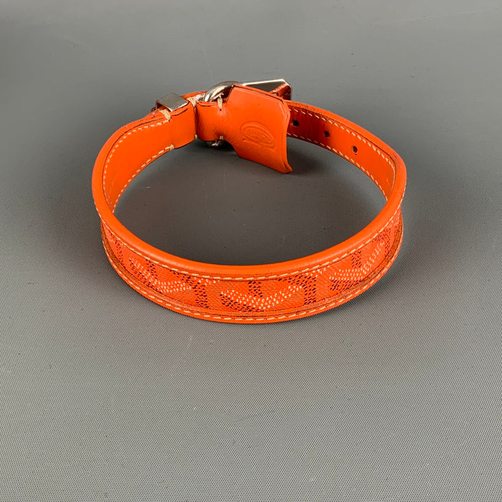 GOYARD Dog Collar Orange Monogram Coated Canvas Leather Goods