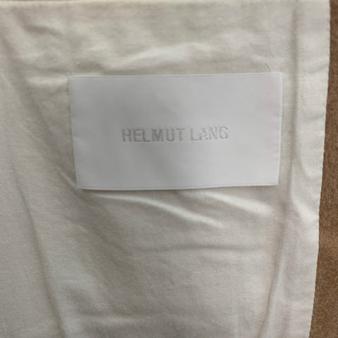 HELMUT LANG Size 42 Tan Solid Wool Blend Notch Lapel Coat