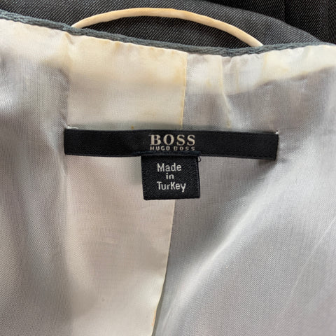 BOSS by HUGO BOSS Size 8 Grey Virgin Wool Blend Peak Lapel Blazer