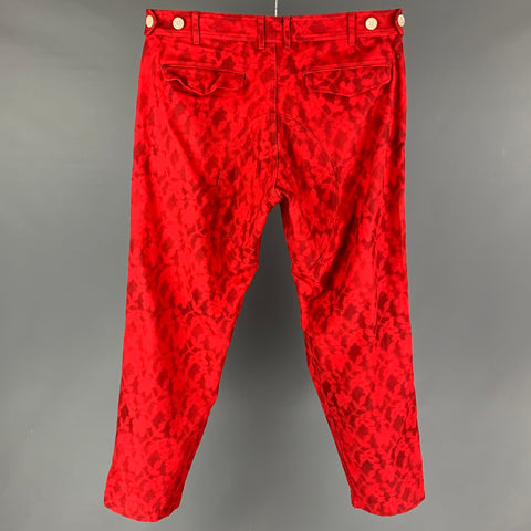 COMME des GARCONS SHIRT Size 34 Red Black Dyed Cotton Casual Pants