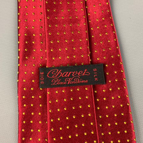 CHARVET Red Yellow Dots Silk Tie