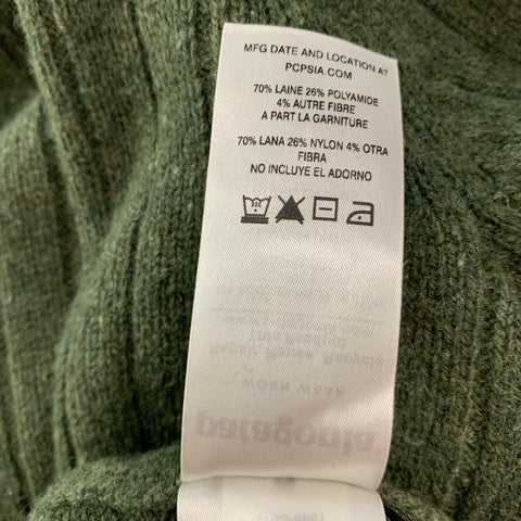 PATAGONIA Size S Green Ribbed Wool Blend Pullover