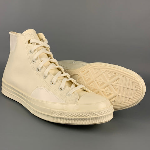 CONVERSE Size 11 Cream Canvas High Top Sneakers