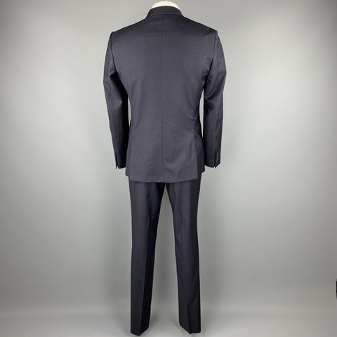 PAUL SMITH Size 42 Regular Navy Dots Wool Notch Lapel Suit