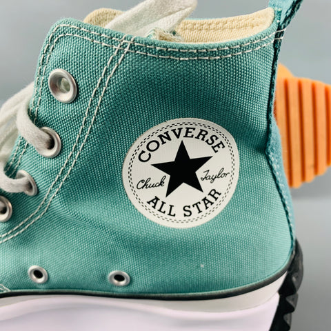 CONVERSE Zapatillas altas de lona verde blanco talla 7