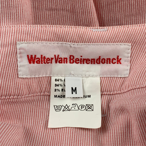 WALTER VAN BEIRENDONCK Size M Pink & White Pinstripe Cotton Blend Casual Pants