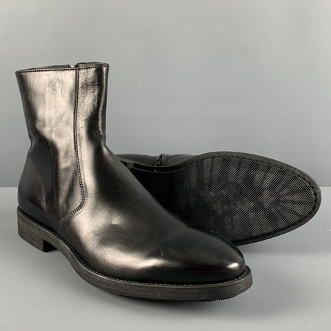 TO BOOT NY Size 9 Black Solid Leather Side Zipper Boots