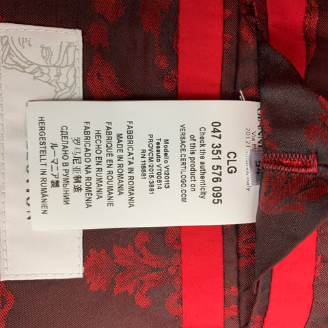VERSACE COLLECTION Size 44 Red Cotton Notch Lapel Sport Coat