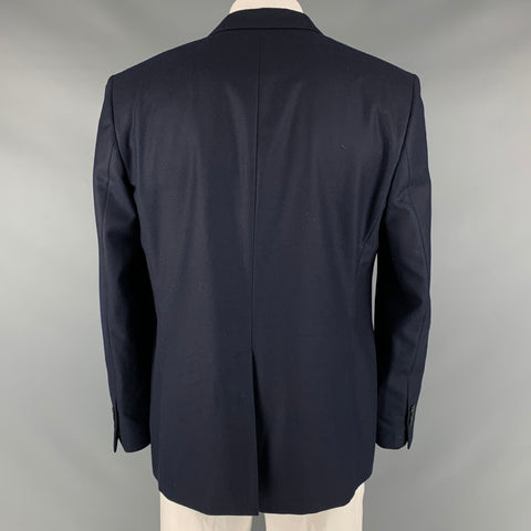 KENT CURWEN Size 46 Navy Solid Wool Notch Lapel Sport Coat