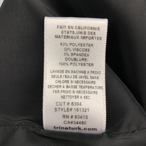 TRINA TURK Size 8 Black Polyester Blend Above Knee Cape Dress